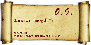 Oancsa Imogén névjegykártya
